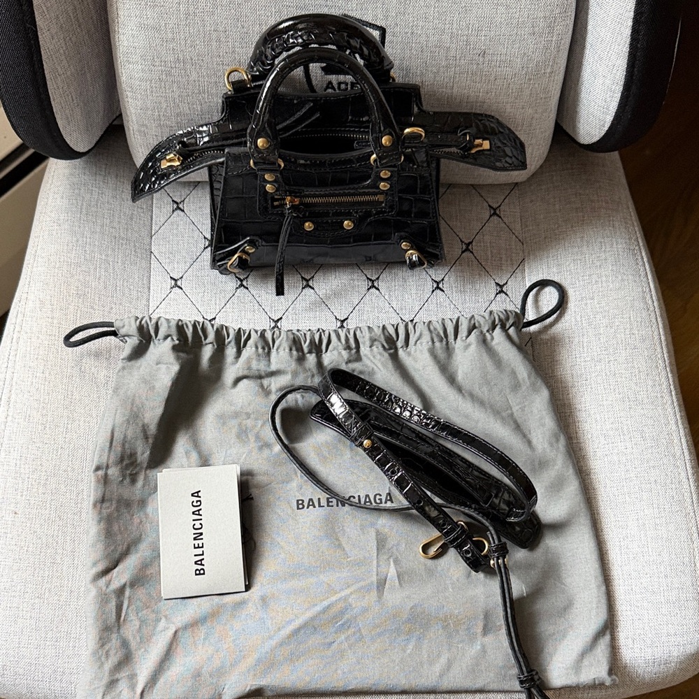 Balenciaga Black Mini Bag with Gold Hardware
